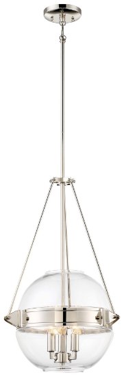 Foto para 60w SW 3 Light Pendant Polished Nickel Clear