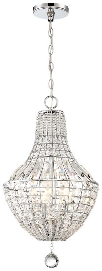 Foto para 60w SW 4 Light Pendant Chrome Clear Crystal