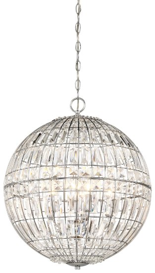 Foto para 60w SW 5 Light Pendant Chrome Clear Crystal