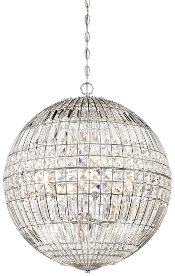 Foto para 60w SW 6 Light Pendant Chrome Clear Crystal