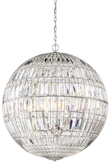 Foto para 60w SW 8 Light Pendant Chrome Clear Crystal