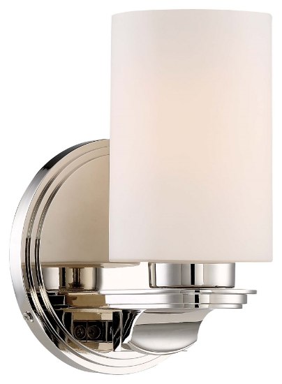 Foto para 100w SW 1 Light Bath Polished Nickel Etched White