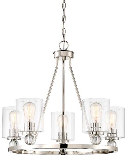 Foto para 60w SW Chandelier Polished Nickel Clear Glass