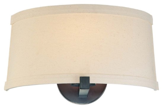 Foto para 100w SW 1 Light Wall Sconce Kinston Bronze Beige Linen