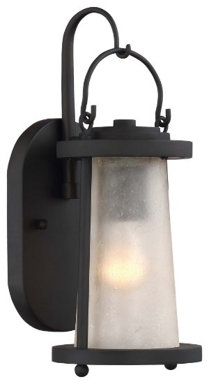 Foto para 100w SW Outdoor Wall Mount Oil Rubbed Bronze Clear Crackled Glass