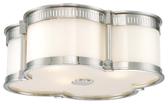 Foto para 60w SW Flush Mount Polished Nickel Etched White