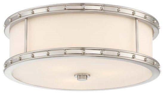 Foto para 60w SW Flush Mount Brushed Nickel Etched Opal