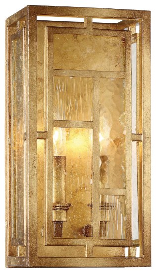 Foto para 60w SW 2 Light Wall Sconce Pandora Gold Leaf Textured Glass