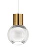 Foto para 9w Mina 30k Laser Etched Aged Brass 90cri TD-Mina Pendant 3-LITE WH AB -LED930