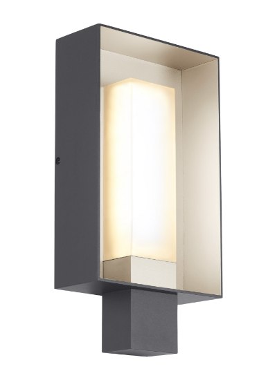 Foto para 6w Refuge 27k Metal & Acrylic Shade Charcoal/Satin Haze 90cri Refuge Square Wall LG HS -LED927