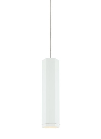 Foto para 8w Blok 30k Matte White/Satin Nickel 90cri FJ-Blok Pendant S WH/SN-LED930