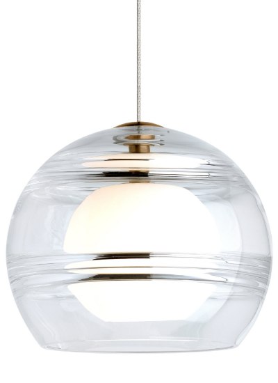 Foto para 35w Sedona Transparent Glass Satin Nickel Bi-Pin GU5.3 FJ-Sedona Low-Voltage Pendant CL SN