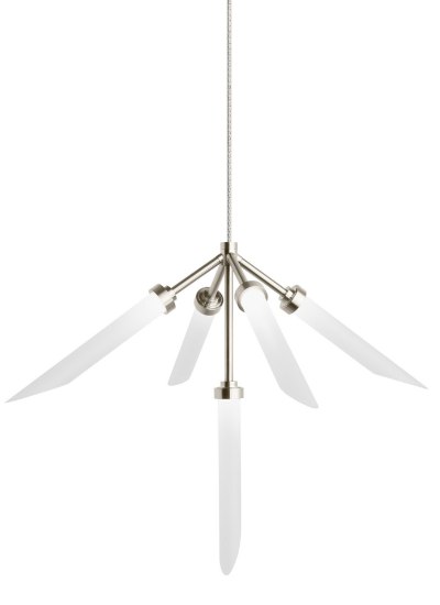 Foto para 2.5w Spur 27k Frosted Glass Flute Satin Nickel 90cri FJ-Spur Pendant FR SN -LED927