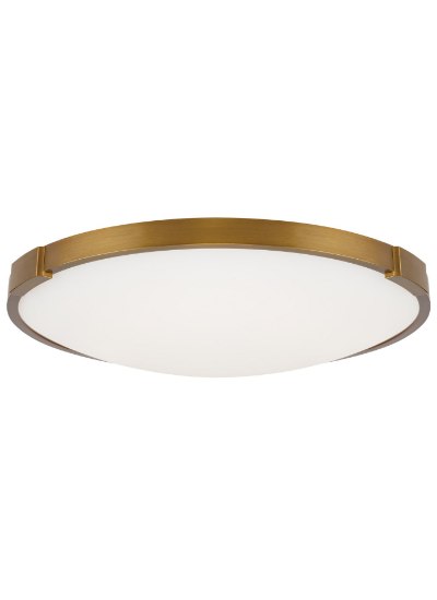 Foto para 22w Lance 27k Frosted Glass Diffuser Aged Brass 90cri Lance 13 Flush Mount 13IN AB -LED927-277