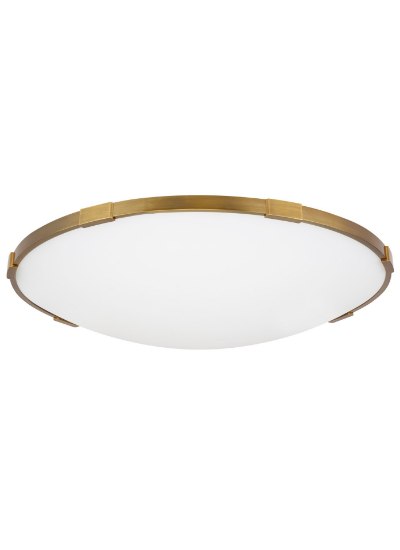 Foto para 45w Lance 27k Frosted Glass Diffuser Aged Brass 90cri Lance 24 Flush Mount 24IN AB -LED927