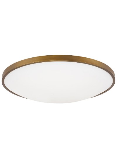 Foto para 33w Vance 27k Frosted Glass Diffuser Aged Brass 90cri Vance 18 Flush Mount 18IN AB -LED927-277