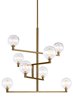 Foto para 2w Gambit 22k Transparent Glass Globe Aged Brass E12 T6 90cri Gambit Chandelier CL AB -LED922