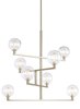 Foto para 2w Gambit 27k Transparent Glass Globe Satin Nickel E12 T6 90cri Gambit Chandelier CL SN -LED927