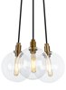 Foto para 2w Gambit 22k Transparent Glass Globe Satin Nickel E12 T6 90cri Gambit 3-Lite Chandelier 3-L CL SN -LED922