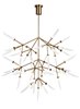 Foto para 2.6w Spur 27k Frosted Glass Flute Aged Brass 90cri Spur Grande Chandelier FR AB -LED927