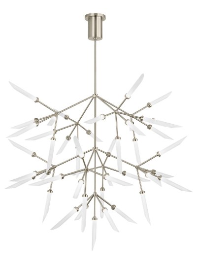 Foto para 2.6w Spur 27k Frosted Glass Flute Satin Nickel 90cri Spur Grande Chandelier FR SN -LED927