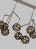 Foto para 3.5w Sedona 27k Transparent Glass Orb Satin Nickel E26 Medium Base T14 90cri Sedona Three-Port Chandelier Trpl Three Port Lnr C