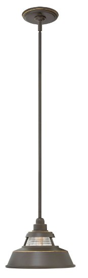 Foto para 100w Outdoor Troyer MED Ribbed Clear Oil Rubbed Bronze Hanging