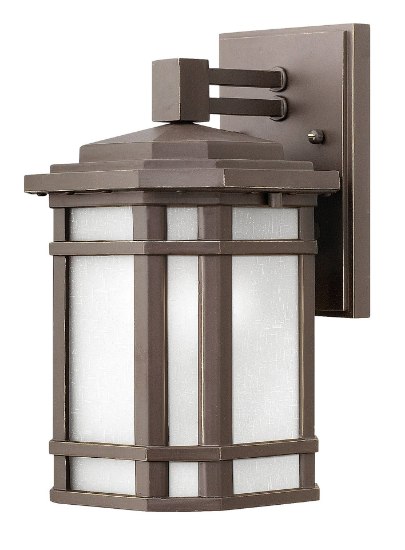 Foto para 15w Outdoor Cherry Creek LED White Linen Oil Rubbed Bronze Small Wall Mount