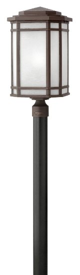 Foto para 15w Outdoor Cherry Creek LED White Linen Oil Rubbed Bronze Post Top/ Pier Mount