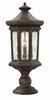 Foto para 5w Outdoor Raley CAND. LED Clear Seedy Glass Panels Oil Rubbed Bronze Post Top/ Pier Mount