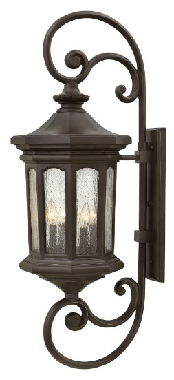 Foto para 5w Outdoor Raley CAND. LED Clear Seedy Glass Panels Oil Rubbed Bronze Extra Large Wall Mount