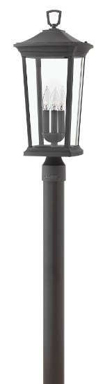 Foto para 60w Outdoor Bromley CAND Clear Museum Black Post Top/ Pier Mount