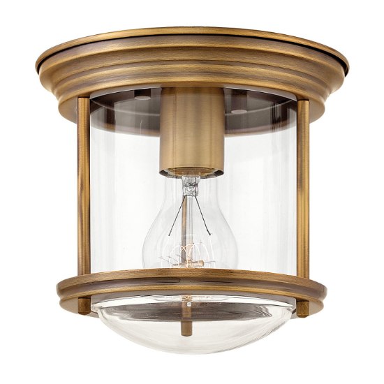 Foto para 100w Foyer Hadley MED Clear Brushed Bronze Flush Mount