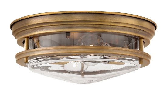 Foto para 60w Foyer Hadley MED Clear Brushed Bronze Flush Mount