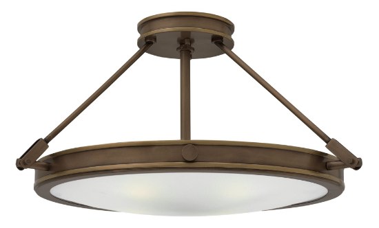 Foto para 20w Foyer Collier LED Etched Opal Light Oiled Bronze Semi-flush Mount