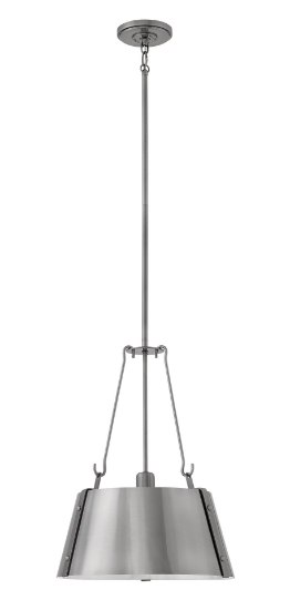 Foto para 100w Chandelier Cartwright MED Polished Antique Nickel Single Tier Pendant