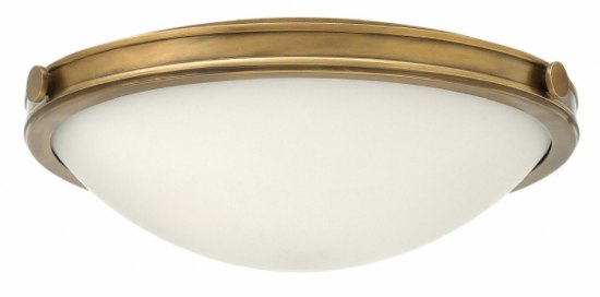 Foto para 16w Foyer Maxwell LED Etched Opal Heritage Brass Flush Mount