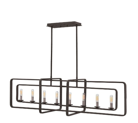 Foto para 60w Foyer Quentin CAND Aged Zinc Stem Hung Linear