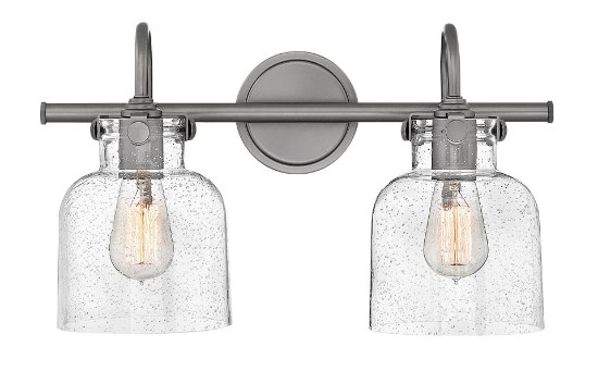 Foto para 100w Bath Congress MED Clear Seedy Antique Nickel Bath Two Light