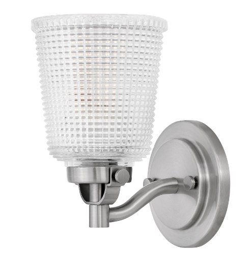 Foto para 100w Bath Bennett MED Clear Holophane Polished Antique Nickel Bath Sconce