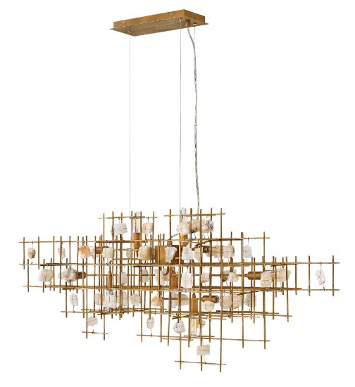 Foto para 60w Chandelier Petra CAND Quartz Luster Gold Linear