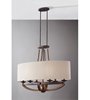 Foto para 360w (6 x 60w) 36" Adan 6 Light Rustic Iron and Burnished Wood Cand Linear Chandelier