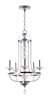 Foto para Paris 5-Light Chandelier PN Clear Glass CA Incandescent (OA HT 44.5"-82.5") (CAN 6"x6"x1.75")36" Chain