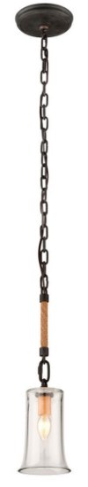 Foto para 60w 5" Pier 39 1 Light E12 Candelabra Shipyard Bronze Pendant