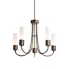 Foto para 60w 23" Portico 5-Light Coastal Bronze Opal Glass Candelabra Std (47") Outdoor Pendant