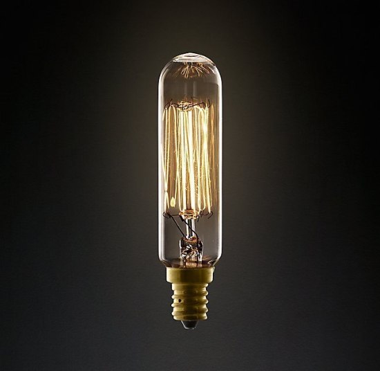 Foto para 25w 3½" T6 Filament Candelabra ⌀¾" Tube Incandescent Light Bulb