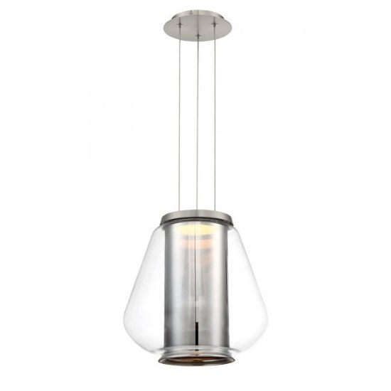 Foto para 15.5w 960lm 30k 120-277v 13" Dynamo Brushed Nickel/Chrome WW LED Pendant