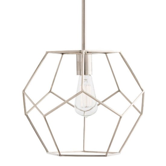 Foto para 60w 13" Mara Small Polished Nickel E26 Pendant