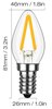 Foto para 2w ≅15w 3.2" (81mm) 200lm 27k E12 Filament Candle SW LED Light Bulb