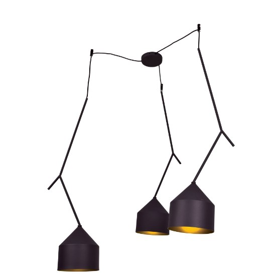 Foto para 30w (3x10) 2400lm 30k Pizzazz Black and Gold A-19 E-26 90cri WW LED 3-Light Oblong Pendant